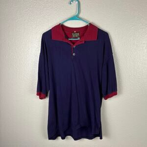 Vintage Copper Creek Men’s Size Large Blue Short Sleeve Shirt Oversize Collar